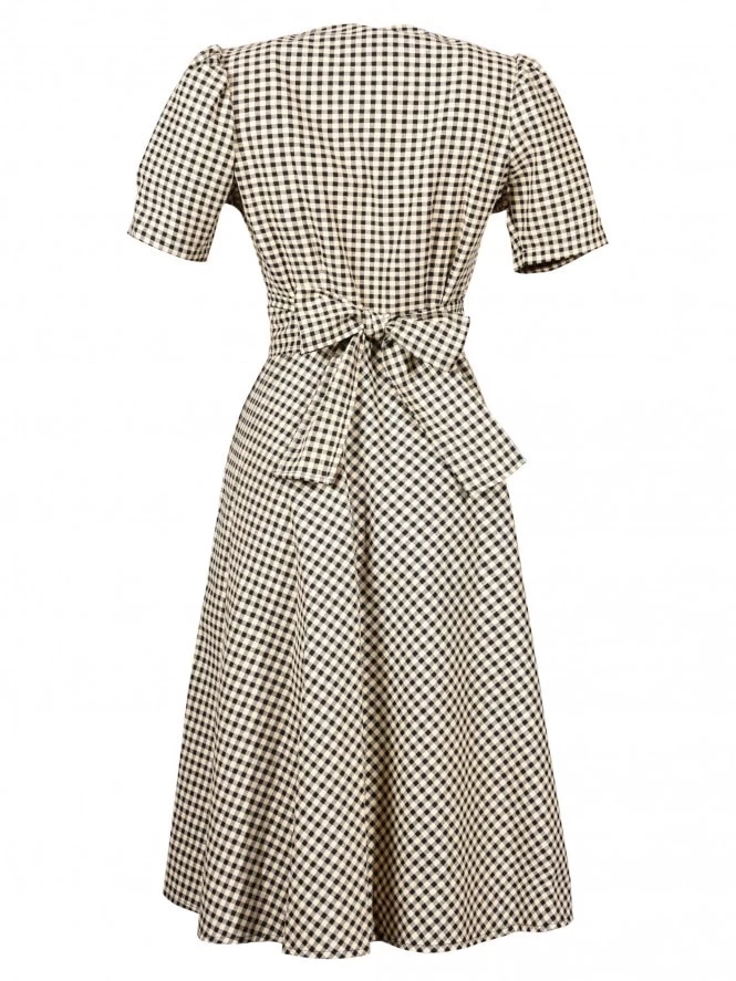 Nazare Dress Black And Cream Gingham 5 Nazare Dress Black And Cream Gingham - Image 3