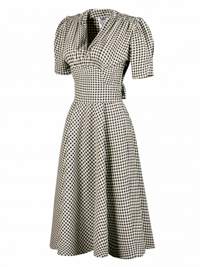 Nazare Dress Black And Cream Gingham 4 Nazare Dress Black And Cream Gingham - Image 2