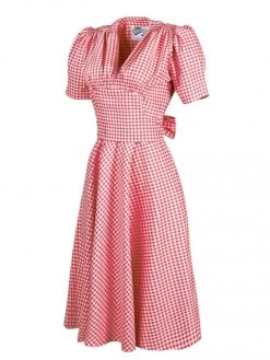 Nazare Dress Cerise Gingham