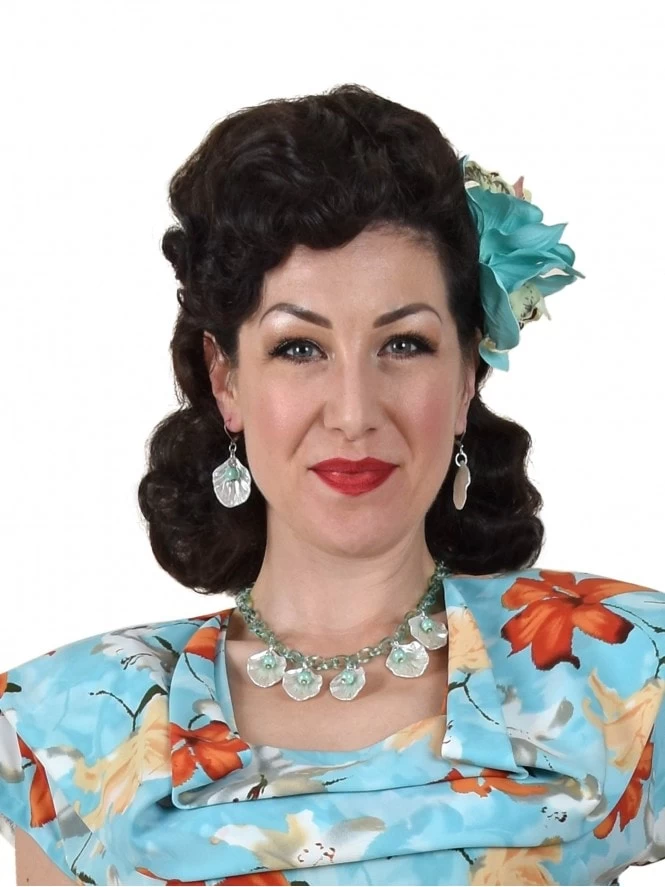 Pearl Seashell Necklace Set - Green 3 Pearl Seashell Necklace Set - Green