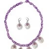Pearl Seashell Necklace Set - Purple -Chic Apparel Shop pearl seashell necklace set purple p4049 16638 medium