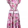 Peggy Lee Dress Roses In Bloom Pink