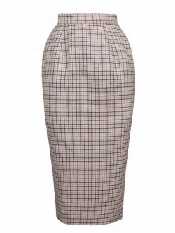 Pencil Skirt Apricot Check