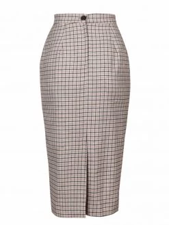 Pencil Skirt Apricot Check -Chic Apparel Shop pencil skirt apricot check p6063 26804 medium