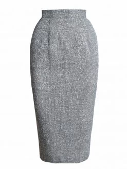 Pencil Skirt Black White Fleck