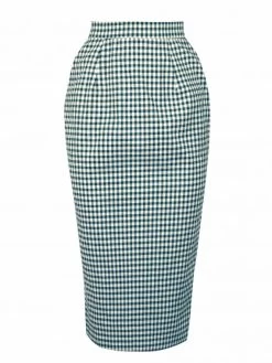 Pencil Skirt Blue And Cream Gingham