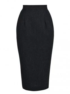 Pencil Skirt Charcoal Wool
