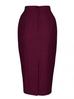 Pencil Skirt Dogtooth Dark Pink -Chic Apparel Shop pencil skirt dogtooth dark pink p6045 26737 medium