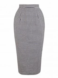 Pencil Skirt Navy Gingham