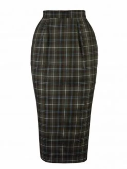 Pencil Skirt Olive Tartan -Chic Apparel Shop pencil skirt olive tartan p4968 21629 medium