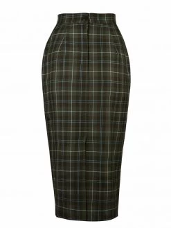 Pencil Skirt Olive Tartan -Chic Apparel Shop pencil skirt olive tartan p4968 21630 medium