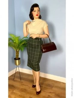 Pencil Skirt Olive Tartan