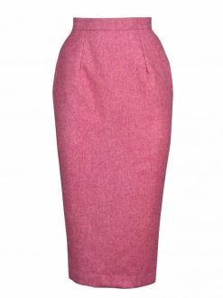 Pencil Skirt Pink Herringbone