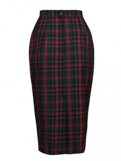 Pencil Skirt Red Black Green Tartan -Chic Apparel Shop pencil skirt red black green tartan p6064 26810 medium