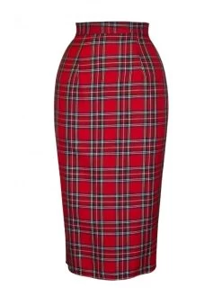 Pencil Skirt Red Tartan 9 Pencil Skirt Red Tartan -Chic Apparel Shop pencil skirt red tartan p445 10279 medium