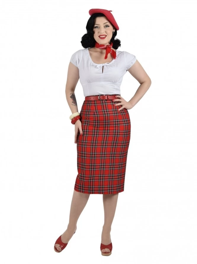 Pencil Skirt Red Tartan 3 Pencil Skirt Red Tartan