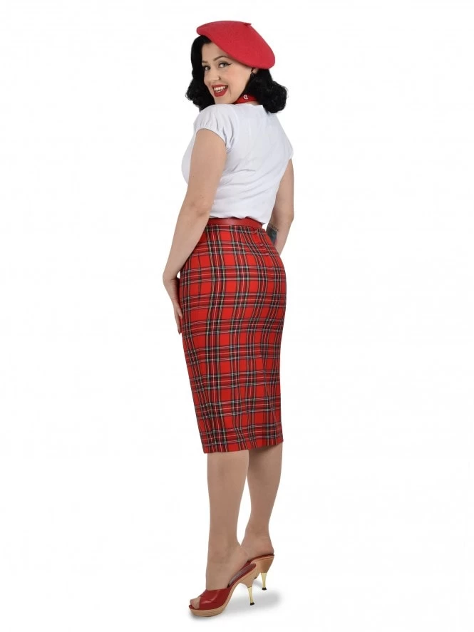 Pencil Skirt Red Tartan 4 Pencil Skirt Red Tartan - Image 2