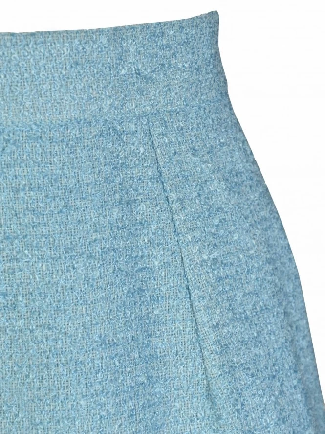 Pencil Skirt Sugar Blue Boucle 4 Pencil Skirt Sugar Blue Boucle - Image 2