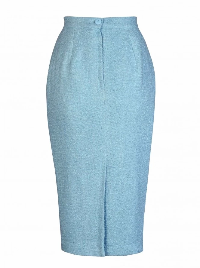 Pencil Skirt Sugar Blue Boucle 5 Pencil Skirt Sugar Blue Boucle - Image 3