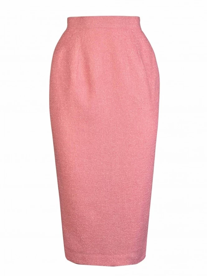 Pencil Skirt Sugar Pink Boucle 6 Pencil Skirt Sugar Pink Boucle - Image 4