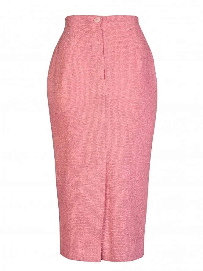 Pencil Skirt Sugar Pink Boucle 8 Pencil Skirt Sugar Pink Boucle - Image 6