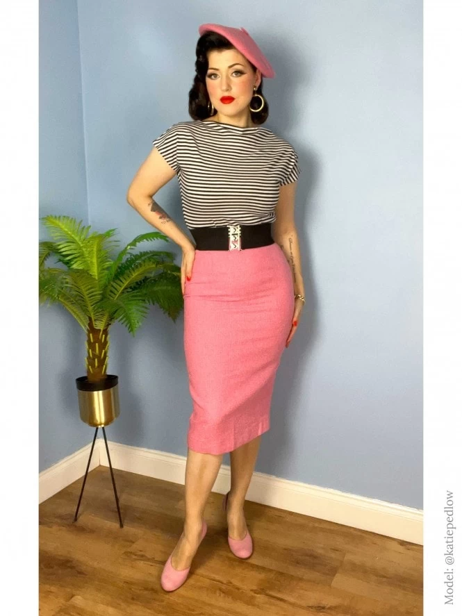 Pencil Skirt Sugar Pink Boucle 3 Pencil Skirt Sugar Pink Boucle