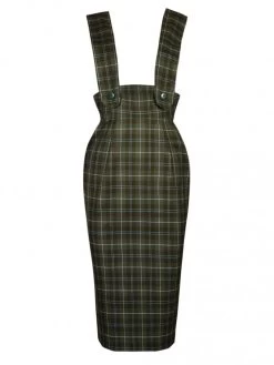 Pinafore Skirt Olive Tartan