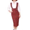 Pinafore Skirt Red Tartan -Chic Apparel Shop pinafore skirt red tartan p485 24159 medium