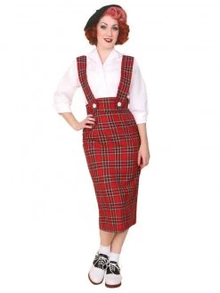 Pinafore Skirt Red Tartan