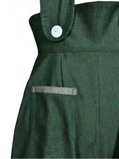 Pinafore Trousers Bottle Green Denim -Chic Apparel Shop pinafore trousers bottle green denim p5139 23896 medium