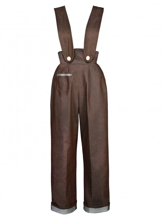 Pinafore Trousers Chocolate Denim 6 Pinafore Trousers Chocolate Denim - Image 4