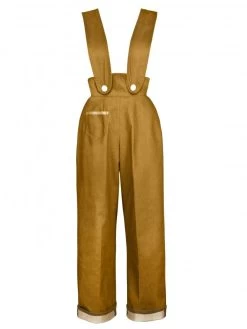 Pinafore Trousers Mustard Denim