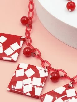 Red Terrazzo Necklace Set 7 Red Terrazzo Necklace Set -Chic Apparel Shop red terrazzo necklace set p6252 27581 medium