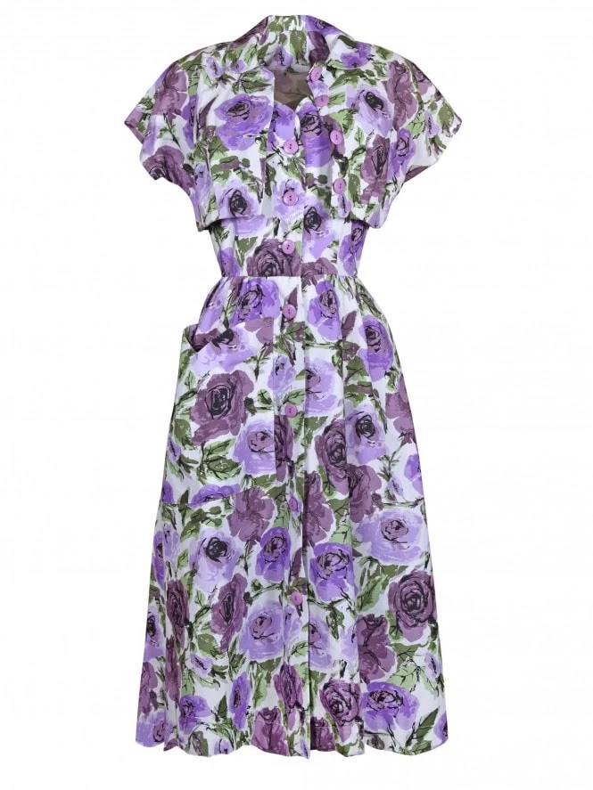 Roses In Bloom Purple Betty Sundress 4 Roses In Bloom Purple Betty Sundress - Image 2
