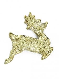 Rudolph Gold Glitter Brooch