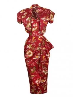 Sarong Aloha Burgundy Bolero Set