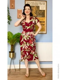 Sarong Alpinia Burgundy Bolero Set