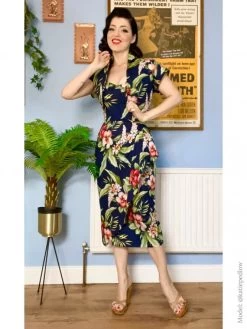 Sarong Alpinia Navy Bolero Set