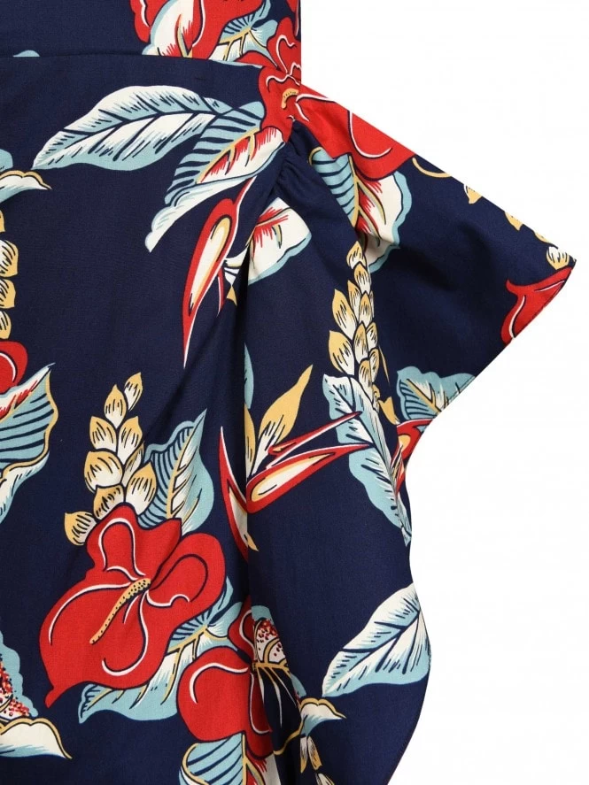 Sarong Anthurium Navy Bolero Set 7 Sarong Anthurium Navy Bolero Set - Image 5