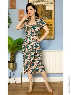 Sarong Dragon Tiger Teal Bolero Set