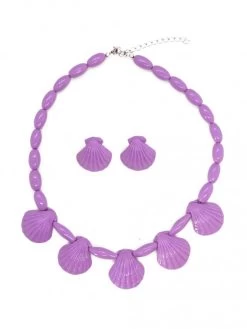 Seashell Necklace Set Lavender