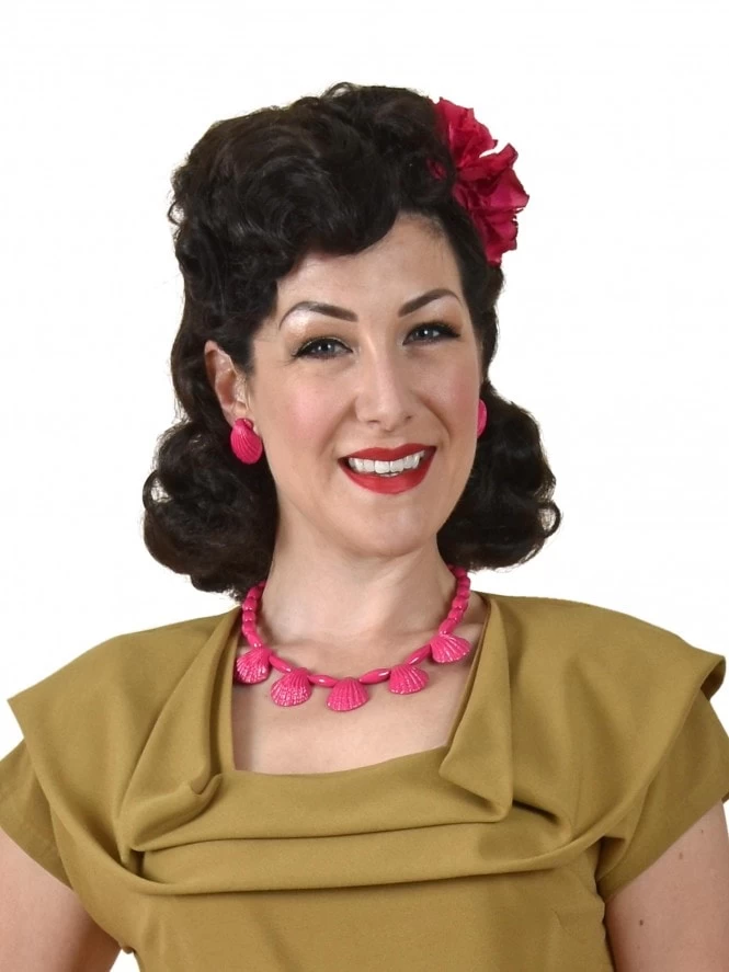 Seashell Necklace Set Raspberry 5 Seashell Necklace Set Raspberry - Image 3