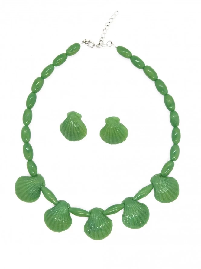 Seashell Necklace Set Sea Green 4 Seashell Necklace Set Sea Green - Image 2