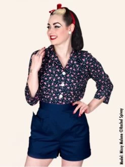 Shorts Navy Sateen -Chic Apparel Shop shorts navy sateen p1253 3919 medium