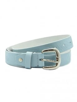 Sky Blue Seashell Leather Belt