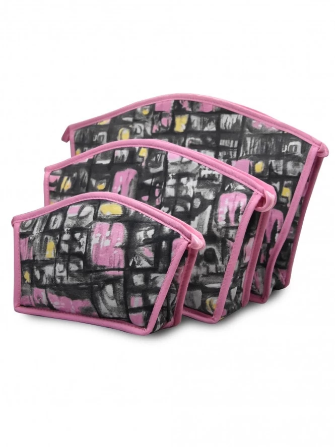 Washbag Grey Pink Large 4 Washbag Grey Pink Large - Image 2